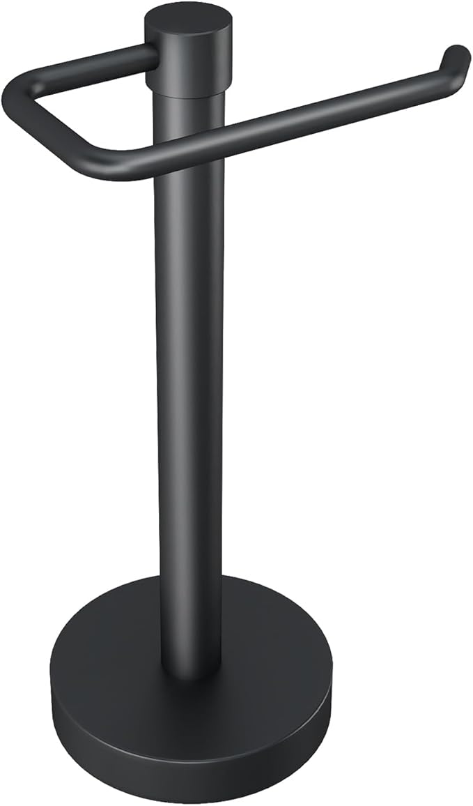 YUMORE Hand Towel Holder Stand Countertop Towel Rack Free Standing Towel Bar Hanger for Bathroom Kitchen Pro Max Matte Black