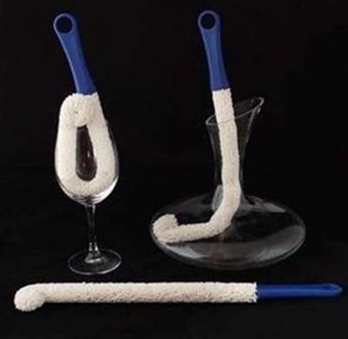 2 Pieces Decanter Cleaning Brush Bottle Cleaner Brush for Narrow Neck Bottle 17'' Long Bendable Foam Brush Cleaner Kicten Cleaning Tool for Glassware Goblets Tall Glass Drinking Cup Hookah Tank