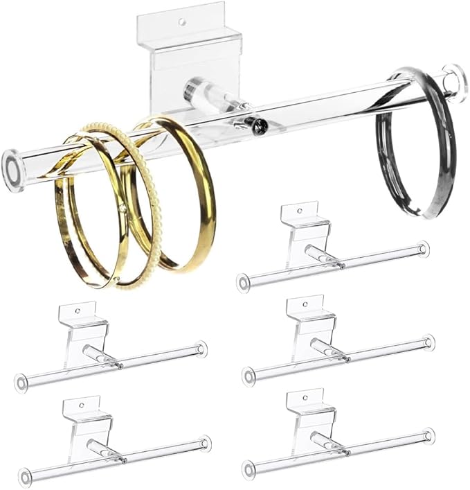 6pcs Acrylic Necklace Holder - Headband Storage - wall jewelry organizer wall mounted for Store Boutique Home, Clear