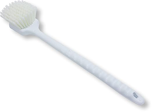 SPARTA 40501EC02 Plastic Large Scrub Brush, Kitchen Brush, Utility Brush With Long Handle For Cleaning, 20 Inches, White
