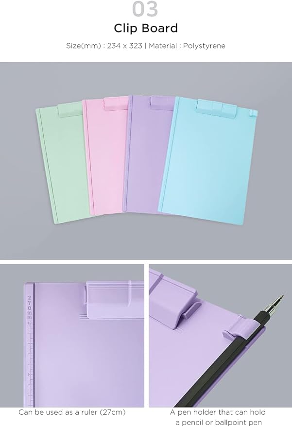 Pastel Desk Organizer Blue Set - 8-in-1 Multi-Functional Office Supply Organizer in 4 Colors | Includes File Holders, Trays, Pen Holders, and More