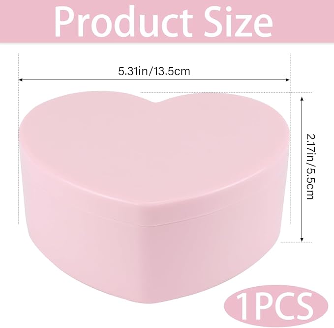 Heart Shaped Jewellery Box, Jewellery Organiser with Cosmetic Mirror, Jewellery Display Box for Girls＆Women