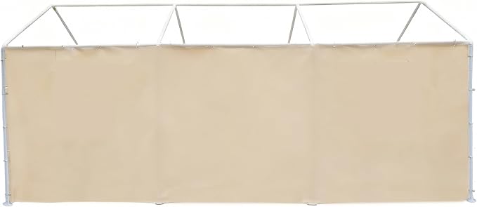 Rutile 10x20 Carport Replacement Sidewall, 180G PE Waterproof & UV Protected Sidewall Cover (Beige, Sidewall Panel w/o Mesh Windows)