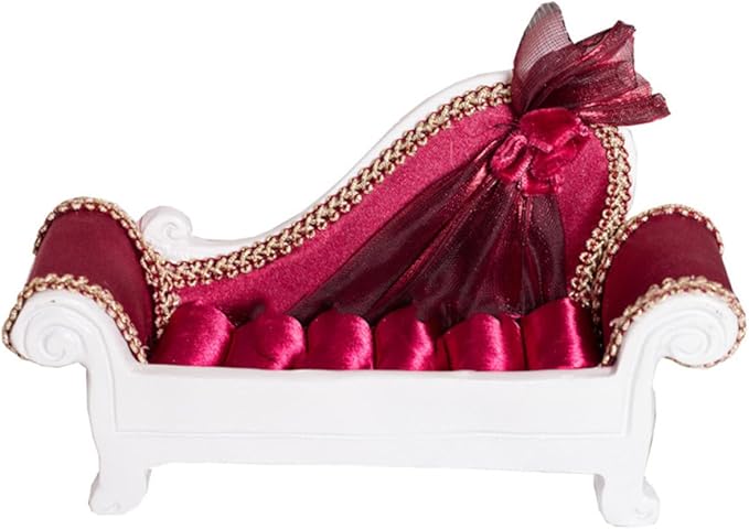 Sofa Shape Jewelry Organizer Rack Ear Stand Rings Holder in Wine Red, Jewelry Display Stand for Earrings and Rings Storage, Home Accessory Organizer for Bedroom and Vanity