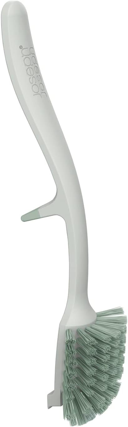 Joseph Joseph Edge Dish Brush with Integrated Sink Rest, Light Stone/Sage