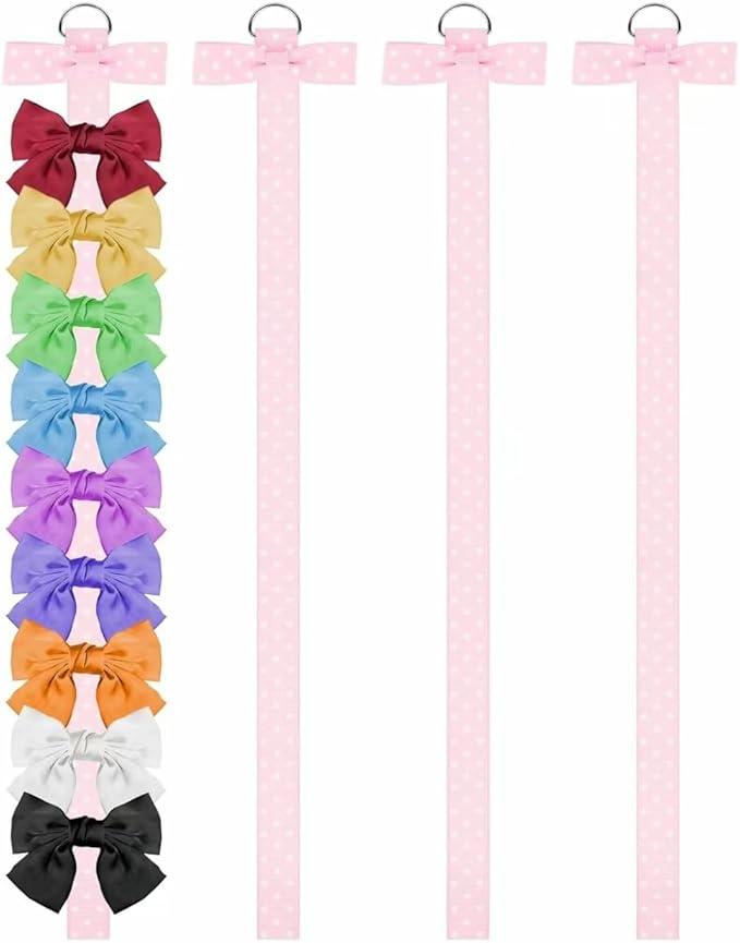4 Pcs Hair Bow Holder, 1 m Hair Clip Organizer, Bow Storage for Girls Hair Bows, Hair Accessories Organizer for Clip Hair Bows Hair Band Jewelry Rolls