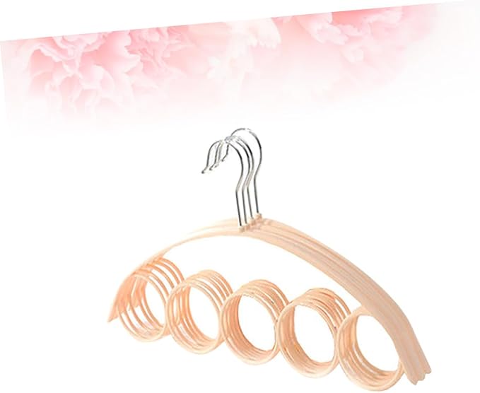 Ciieeo 4pcs Scarf Non- Plastic Hanger Space-Saving Closet Organizer for Scarves Jewelry and Accessories Fits Standard Closets Beige