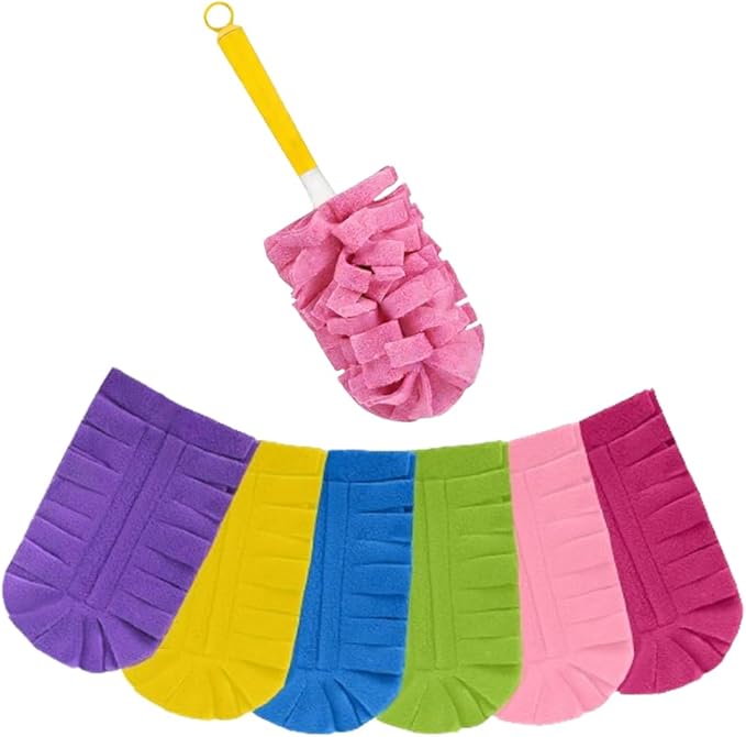 Reusable Duster Refill, Upgrade Duster Refill Reusable Fleece Dusters Refills Feather Flat Dusters Multi Surface Washable Cleaning Pads Tools for Home, Blinds, Car, Furniture, Fans (1set)