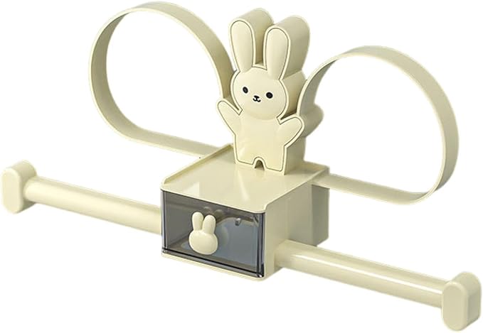 Cartoon Rabbit Hair Accessories Holder Wall Mount Headband Hair Tie Clip Headwear Hair Bows Display Stand Organizer Yellow