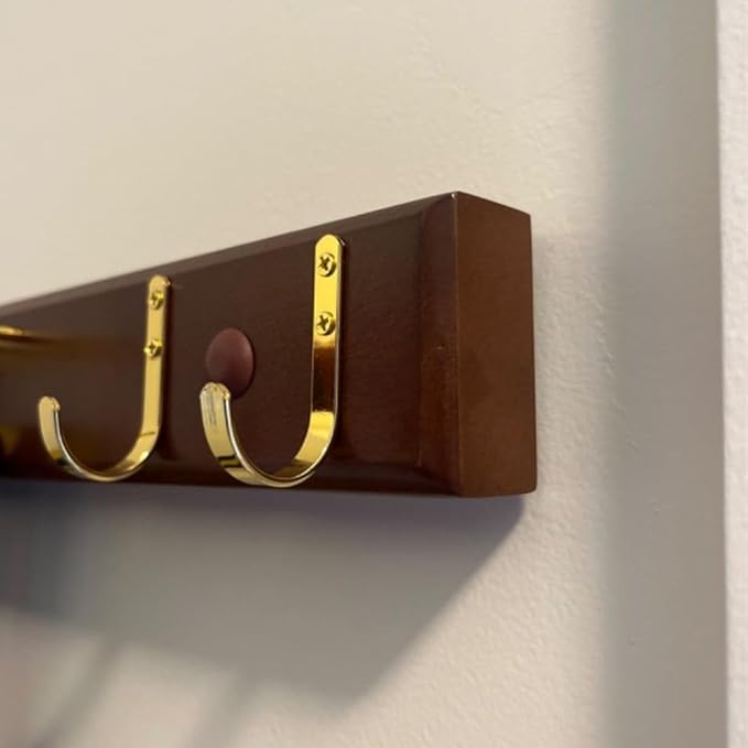 Tie and Belt Hanger Natural Wood Non-Slip Hooks Space-Saving Closet Organizer for Ties Belts Scarves Accessories Durable Swivel Hook Wardrobe Storage Rack for Home Organization