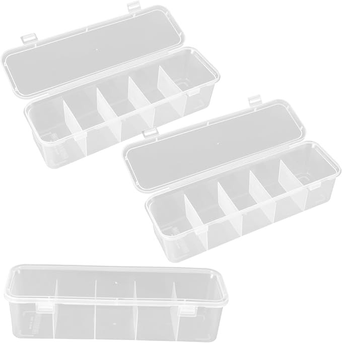 Homoyoyo 3PCS Multi-Compartment Hair Accessories Organizer Box Dustproof Storage Case for Hair Ties Barrettes and Cables for Travel and Home Use