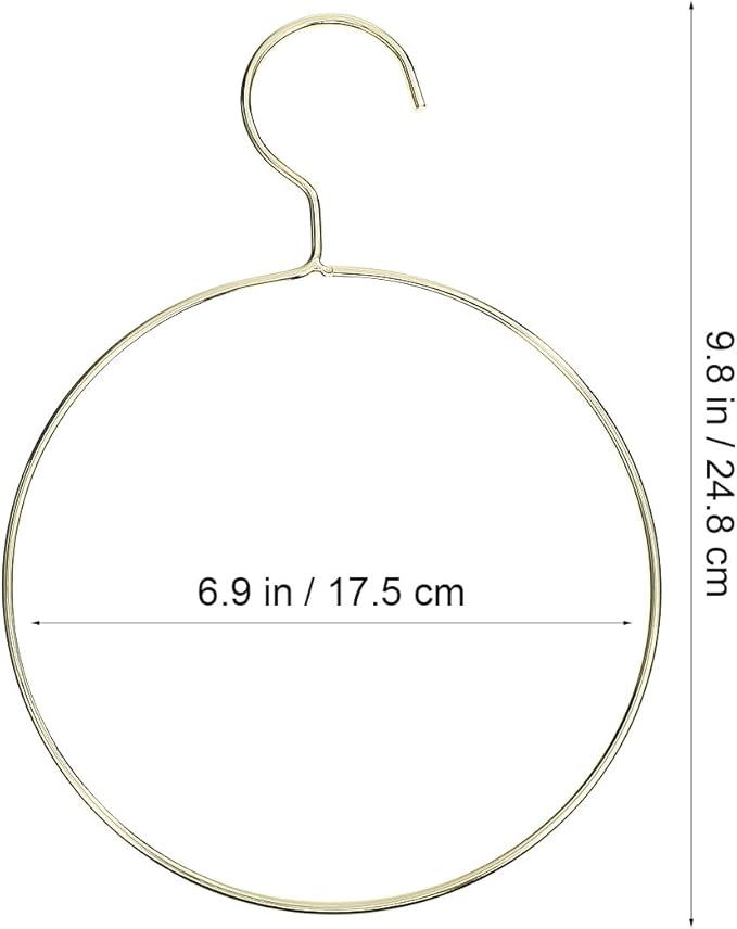 Zerodeko Round Clothes Hangers Metal Scarf Holder Creative Space-Saving Tie Rack for Home Closet Organization 10-Inch Diameter Design