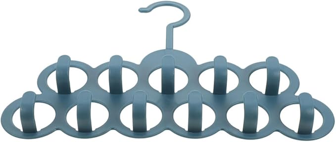 SAFIGLE Belt and Tie Organizer Rack, Plastic Multi-Hole Closet Hanger with Navy Finish, Space-Saving Accessory Organizer for Bathroom and Bedroom Storage