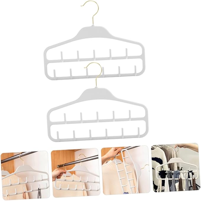 2pcs Organizer Rack Belt Hangers for Women Men Scarf Hangers Tie Closet Accessory Organizers