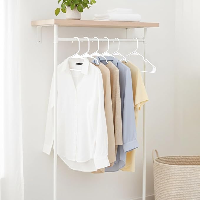 Utopia Home Clothes Hangers 20 Pack - Plastic Hangers Space Saving - Durable Coat Hanger with Shoulder Grooves (White)