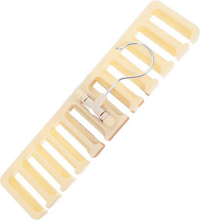 2pcs Belt and Tie Organizer Rack for Closet, Beige Multi-Compartment Hanging Storage Rack with Hooks for Scarves, Hats, and Belts, Space-Saving Accessory Organizer for Home