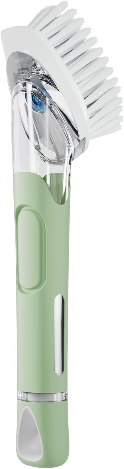 RIMAY Dish Brush with Soap Dispenser, Dish Washing Brush with Handle, Soap Dispensing Dish Brush, Soap Brush for Kitchen Sink, Dish Wand Kitchen Brushes for Dishes/Pans/Pots/Sink (Green)