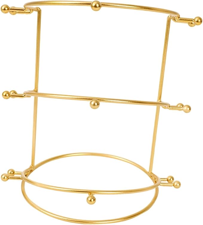 Wedding Tiara Holder, Tiara Display Stand, Metal Headband Organizer, Bridal Headband Display for Women Show, Gold 3 Tier