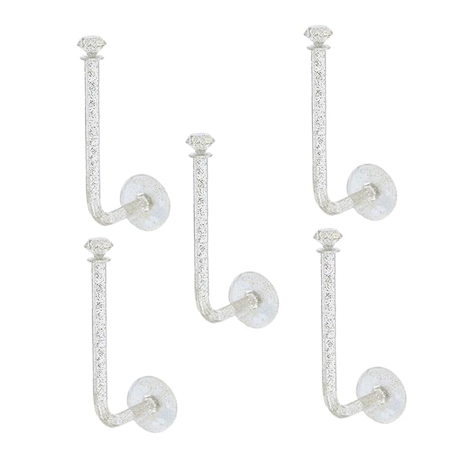 Amosfun 5Pcs Adhesive Scrunchie Holders Clear Glitter Hair Accessories Organizers Wall-mounted Scrunchy Sticks for Headbands Hair Ties Jewelry and More