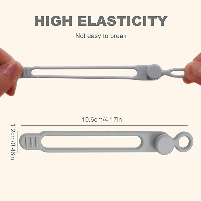Data Cable Organizer, 2026 Upgrade Silicone Headphone Organizer, Silicone Cable Ties Reusable Cable Management Organizer Multipurpose Elastic Cord Organizer for Bundling and Fastening Cable (30Pcs)