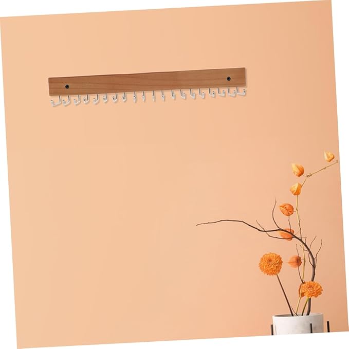 Happyyami 2Pcs Wall Mounted Wooden Tie and Belt Organizer Space Saving Rack for Neckties and Belts Stylish Design for Neat Closet Storage Easy to Install and Reliable Hangers