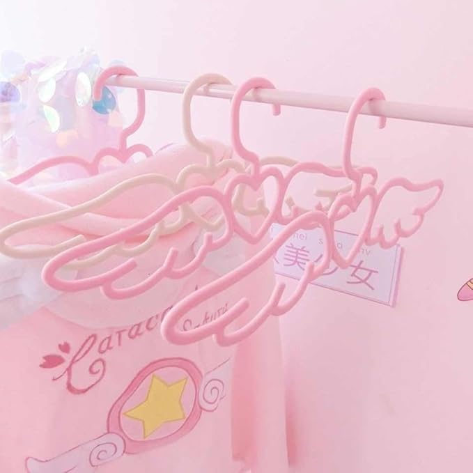 Cute Angel Wing Clothes Hanger - Heart-Shaped Design for Dorm Room - Perfect for Ties, Scarves, and Accessories (10 Pcs)