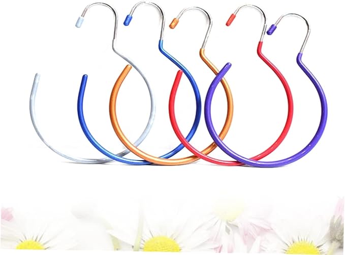 PRETYZOOM 4pcs Plastic Multi-Functional Clothes and Accessories Organizer Hanger for Scarves Belts and Ties Space-Saving Design Heavy Duty Hooks