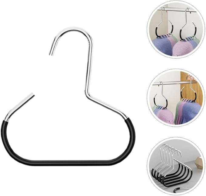 BESTOYARD 10 Pack Scarf Hat Hanger Organizer for Closet, Non-Slip Metal Ring Holder Rack, Heavy Duty Hooks for Scarves, Hijabs, Belts, Ties, Tank Tops