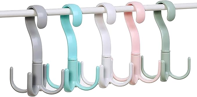 Rotatable 4 Claw Hanger, 8 Pcs Thickened Strong Load Storage Hook for Bra Tank Top Scarf Hat in Closet Organizer
