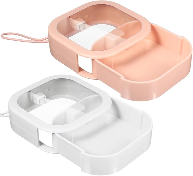 PRETYZOOM Hair Tie Storage Organizer Box with Lid Portable Small Desktop Storage for Headbands Earrings Jewelry and Denture Accessories