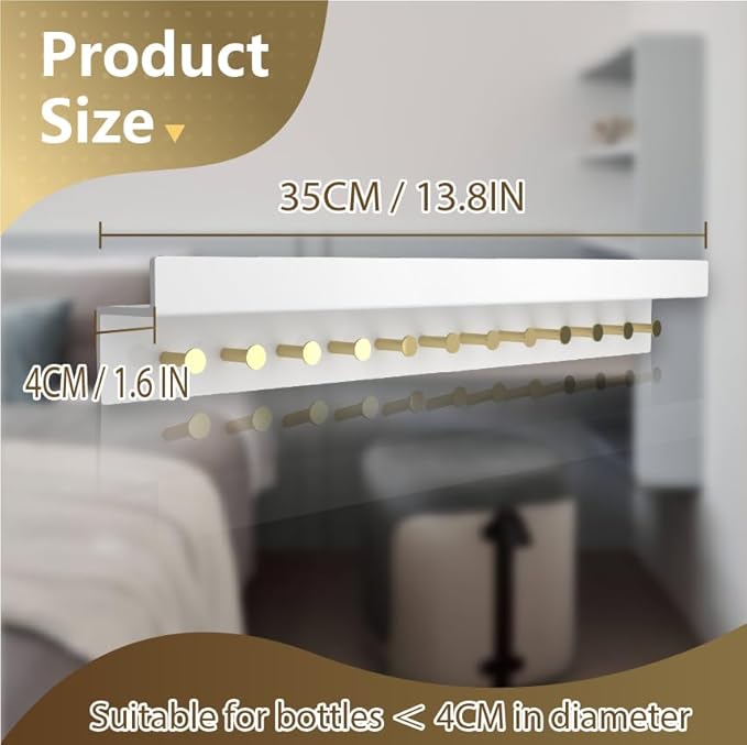 Care&More YJ 2 Pack Acrylic Wall Mounted Jewelry Organizer for Necklaces， Two-layer storage rack， Bangles Display Rack, Hanging Jewelry Hooks (White)