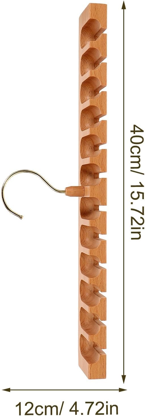 VILLCASE Wooden Belt Hanger Rack Organizer for Men’s Closet Beech Holder with Tie and Bowtie Storage Home Closet Accessory Organizer