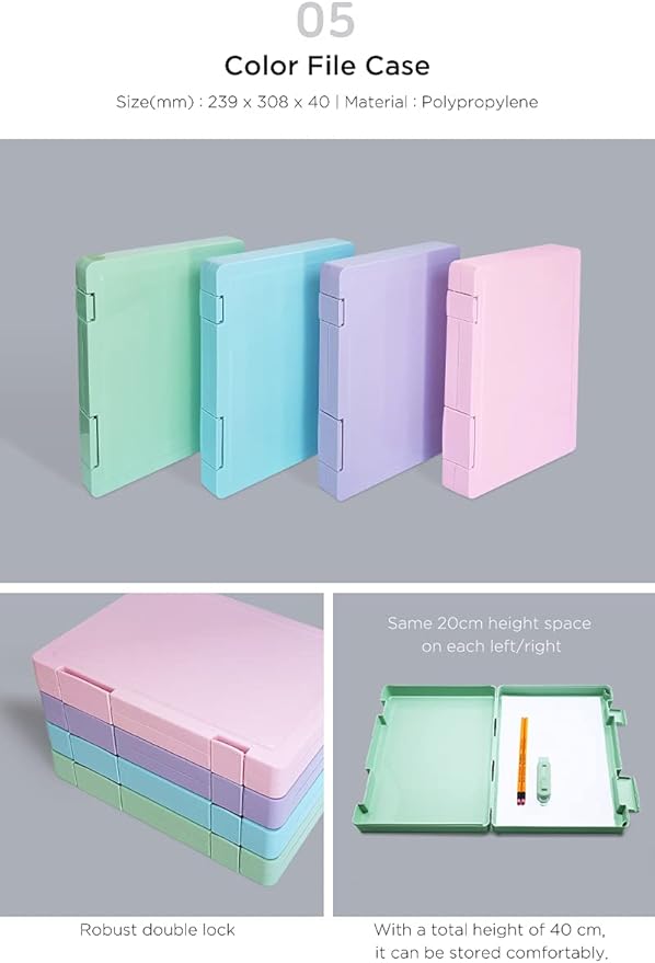 Pastel Desk Organizer Blue Set - 8-in-1 Multi-Functional Office Supply Organizer in 4 Colors | Includes File Holders, Trays, Pen Holders, and More