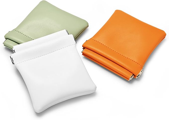 PU Leather Jewelry Travel Bag Leather Jewelry Pouch Christmas,Wedding Party Favor Gift Bag (S, Orange)
