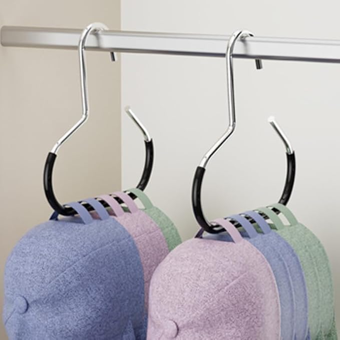BESTOYARD 10 Pack Scarf Hat Hanger Organizer for Closet, Non-Slip Metal Ring Holder Rack, Heavy Duty Hooks for Scarves, Hijabs, Belts, Ties, Tank Tops
