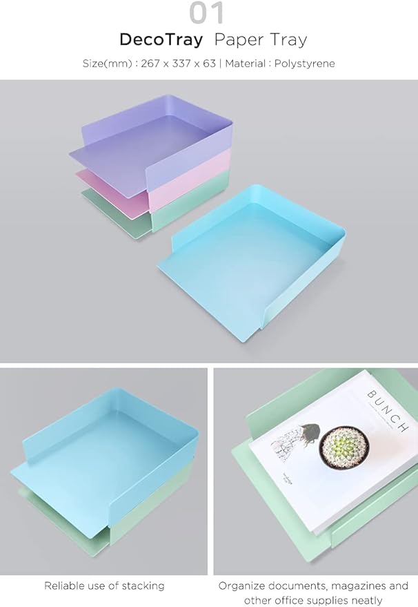 Pastel Desk Organizer Blue Set - 8-in-1 Multi-Functional Office Supply Organizer in 4 Colors | Includes File Holders, Trays, Pen Holders, and More