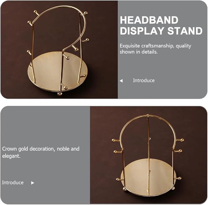 Angoily Display Rack for Headbands Metal Hair Accessory Organizer Stand for Jewelry Store Compact and Lightweight Storage Holder for Tidy Vanity and Dressing Room