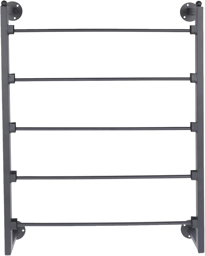 5 Tier Scarf Rack Wall Mounted Retail Display Ribbon Rack Organizer Holder Tie Rack Towel Rack Pants Belt Rack for Home Clothing Retail Store