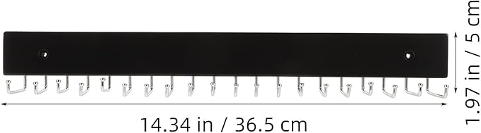 GLEAVI Wall Mounted Belt and Tie Hanger Organizer with 20 Hooks, Rotating Multifunctional Tie and Scarf Rack for Men’s Closet Storage, Black Metal Accessory Organizer for Entryway