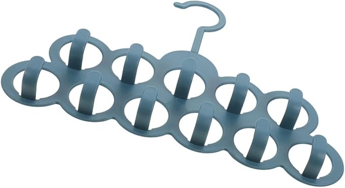 Toyvian Multi-Hook Belt and Scarf Organizer for Closet, Navy with Space-Saving Design, Sturdy Storage Rack for Men’s Accessories and Home Closet Organization
