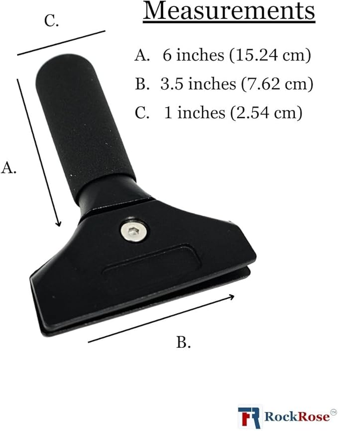 RockRose Elite 6" Cast Aluminum Squeegee – Sturdy, Long-Handle, Anti-Slip Grip, Precision Blade Change with Allen Wrench, Professional Window Tint Application Tool-1 Unit