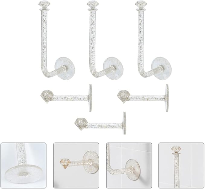 Beaupretty 6pcs Wall Scrunchie Holder Hair Ties Organizer Stand Jewelry Bracelet Display Organizer Hairband Storage Hangers Hair Rope Hooks for Home Shop Bracelets Bangle