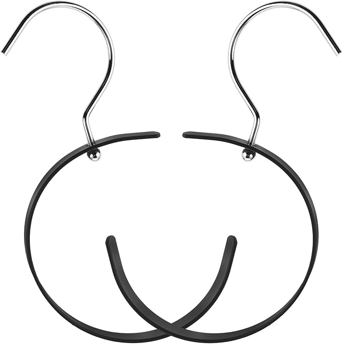 2pcs Rotatable Belt Hanger and Accessory Organizer for Closet, Space-Saving Wall-Mounted Hat, Scarf, and Handbag Storage Rack with Decorative Hooks for Neckties and Beanies