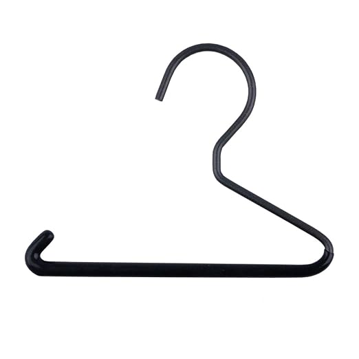 NAHANCO 4¾” Mini Rubberized Hanger for Ties/Leggings, Black (Pack of 12)
