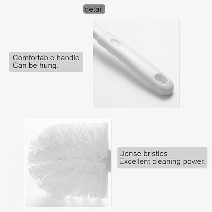 Baffect Curved Toilet Brush Plastic Long Antislip Grip Handle Toilet Cleaning Brushes Strong Decontamination Hanging Portable Toilet Bowl Brush Bathroom Accessories