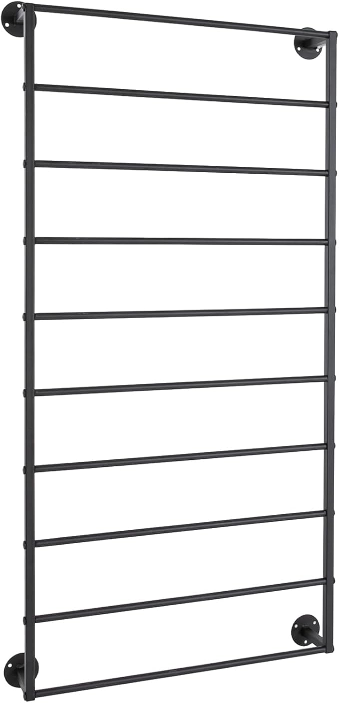 Wall Mounted Scarf Rack, 10-Layer Wrapping Paper Ribbon Organizer Scarves Tie & Scarf Rack Belts Towel Holder Necktie Hijab Display shelving Metal Racks for Flower Shop Retail Store home 23"×47"