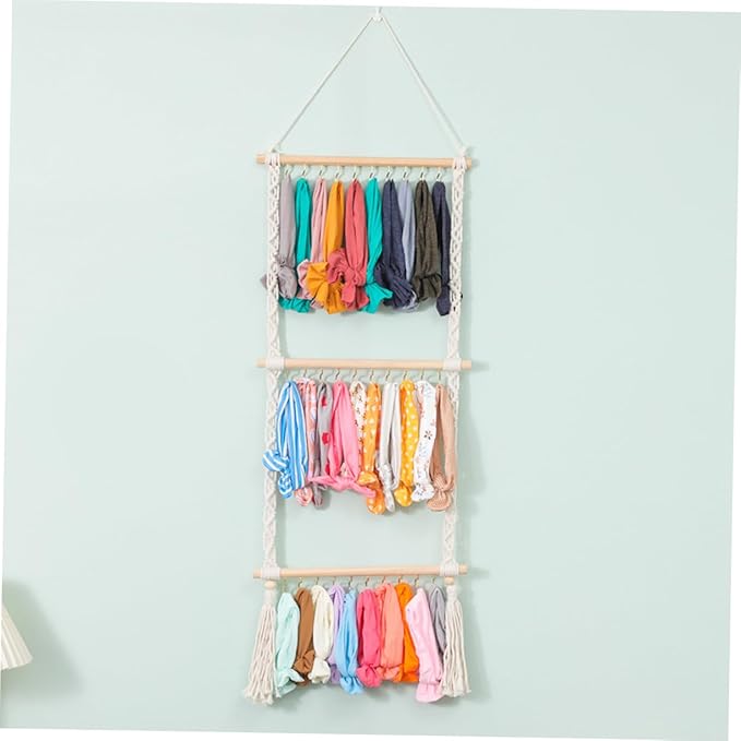 LIFKOME Hanging Hair Accessory Organizer Bow Holder Storage Rack for Hair Clips and Headdresses for Room Decoration