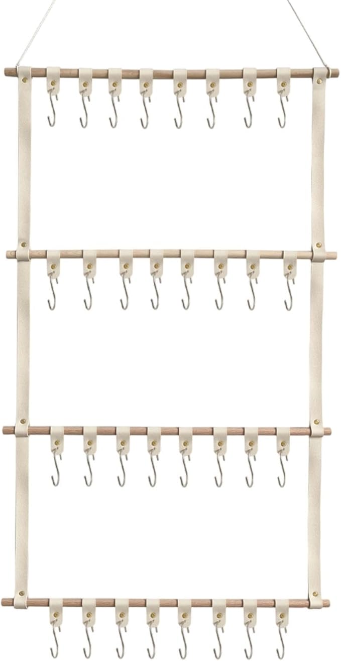 HouseVibe Headband Storage Clip Organizer for Hair Accessories and Bows, Hair Claw Clip Holder, Wall Mounted or Drawer Organizer for Barrettes, Scrunchies, Jewelry- Beige
