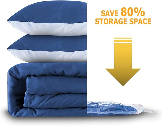 MEIQIHOME Vacuum Storage Bags, Space Saver Sealer Bags,Vacuum seal bags for clothing, Pillows, Comforters, Blankets, Bedding,6 XXL