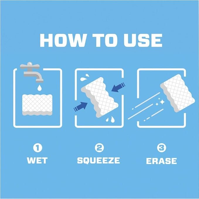 Mr. Clean Magic Eraser Original Cleaning Pads, Multi Purpose Cleaner, Bathroom Cleaning Supplies, All Purpose Cleaner, White, 6 Count (Pack of 6)